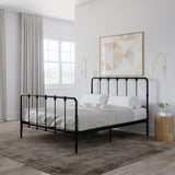 Vicco Farmhouse Metal Bed, Queen, Black