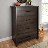 Vicco Hillside 4-Drawer Dresser, Espresso Finish