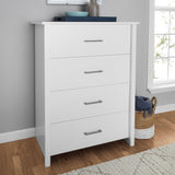 Vicco 4-Drawer Dresser, White Finish