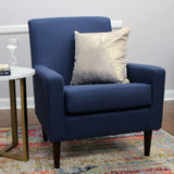 Vicco Kinley Lounge Arm Chair, Navy Polyester Fabric