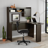 Vicco L-Shaped Desk with Hutch, Espresso