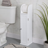 Vicco Slim Bath Cabinet with Toilet Paper Holder, White