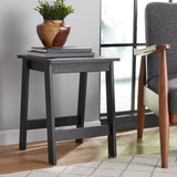 Vicco Small Square Wood Side Table, Black Finish