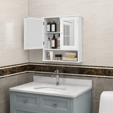 VICCO Medicine Cabinet with Mirror, 2 Doors, and 3 Open Shelves Wall Mounted Wooden Storage for Bathroom