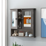 VICCO Medicine Cabinet with Mirror, 2 Doors, and 3 Open Shelves Wall Mounted Wooden Storage for Bathroom