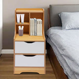 Vicco Set Of 2 Bedroom Nightstand Bedside Cabinet Sofa Side End Table with 2 Drawers