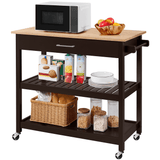 VICCO Rolling Kitchen Island Cart with Storage and Drawer, Espresso