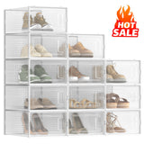 Vicco Shoe Boxes Pack of 12 Clear Stackable Plastic Shoe Storage Organizers