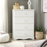 Vicco Storybook 4-Drawer Bedroom Dresser in Soft White, Soft White Finish