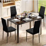 VICCO Dining Chairs Set of 4, Black Dining Room PU Chairs, Dining Side Chairs