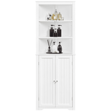 Vicco 64.5″ H Tall Corner Cabinet with Adjustable Shelf for Bathroom Living Room White