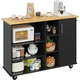 VICCO Rolling Kitchen Island Cart with Folding Drop Leaf Breakfast Bar White