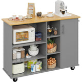 VICCO Rolling Kitchen Island Cart with Folding Drop Leaf Breakfast Bar White