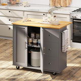 VICCO Rolling Kitchen Island Cart with Folding Drop Leaf Breakfast Bar White