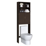 Vicco Over-the-Toilet Storage w/ Cabinet & 2 Open Shelves, Espresso