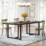 VICCO Dining Table Kitchen Table for 6, Industrial Rectangular Table with Steel Legs Metal Frame