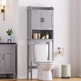 Vicco Toilet Storage Cabinet w/ Adjustable Shelves & Storage Rack, Bathroom Space Saver, Grey