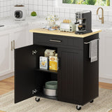 VICCO Kitchen Island on Wheels with Storage, Kitchen Cart with Drawer and Countertop, 2 Doors Storage Cabinet