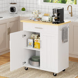 VICCO Kitchen Island on Wheels with Storage, Kitchen Cart with Drawer and Countertop, 2 Doors Storage Cabinet