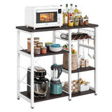 VICCO Kitchen Baker's Rack, Coffee Bar Cabinet, Microwave Stand 3-Tier Bakers Racks for Kitchens with Storage, Black