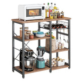 VICCO Kitchen Baker's Rack, Coffee Bar Cabinet, Microwave Stand 3-Tier Bakers Racks for Kitchens with Storage, Black