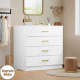 Vicco White 4-Drawer Wood Dressers for Bedroom