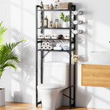 Vicco Over The Toilet Storage - 4 Tier Metal Storage Rack with Hooks