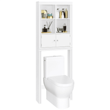 Vicco Modern Free-Standing Over-the-Toilet Storage with 2 levels of 4 Window