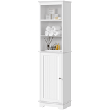 VICCO Tall Bathroom Floor Cabinet with Single Door and Shelves,White