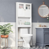 Vicco 67'' Over the Toilet Bathroom Storage Cabinet, Space saver with 2 Doors and 3 Adjustable Shelf, White