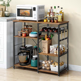 VICCO Kitchen Baker's Rack, Coffee Bar Cabinet, Microwave Stand 3-Tier Bakers Racks for Kitchens with Storage, Black