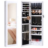 Vicco Full-Length Mirror Jewelry Cabinet with 6 LED Lights, Wall Door Mounted Large Jewelry Armoire