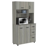 Kitchen Microwave Storage Cabinet, Smoke Oak