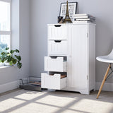 Storage Cabinet with Door, Modern Wood Linen Storage