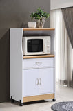 Microwave Kitchen Cart, White