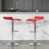 Set of 2 Adjustable Height Swivel Bar Stool Modern