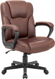 Office Desk Chair with Lumbar Support, Brown