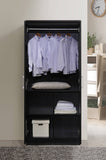 Door Wardrobe with 4 - Shelves, Black