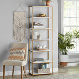 Vicco 6-Shelf Gold Metal Frame Bookcase