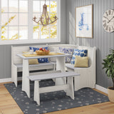 Vicco 3-Piece Small Spaces Wood Dining White/Gray