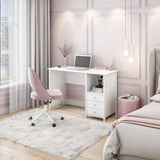 Desk with 3 Storage Drawers, White