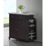 Kitchen Cart with Spice Rack & Towel Rack,