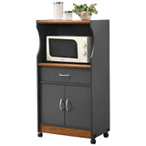 Microwave Kitchen Cart with Open Storage