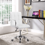 Office Chair with Armrests, White