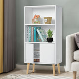 Book Shelves Wooden Bookcase Bookshelf with 2 Doors Cabinet