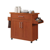 Kitchen Island Cart with Spice Rack and Towel Holder