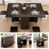 3 in 1 Rolling Dining Table Set Kitchen Storage Trolley Room Breakfast