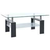 Coffee Table Grey and Transparent  Tempered Glass