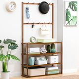 Shelf Coat Rack Floor-Standing Clothes Hanging Drying Rack