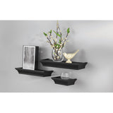 Decorative Black Molded Plastic Contemporary Wood Floating Shelves